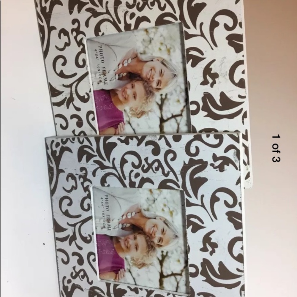 2 Shabby Chic Farmhouse Square Picture Frames